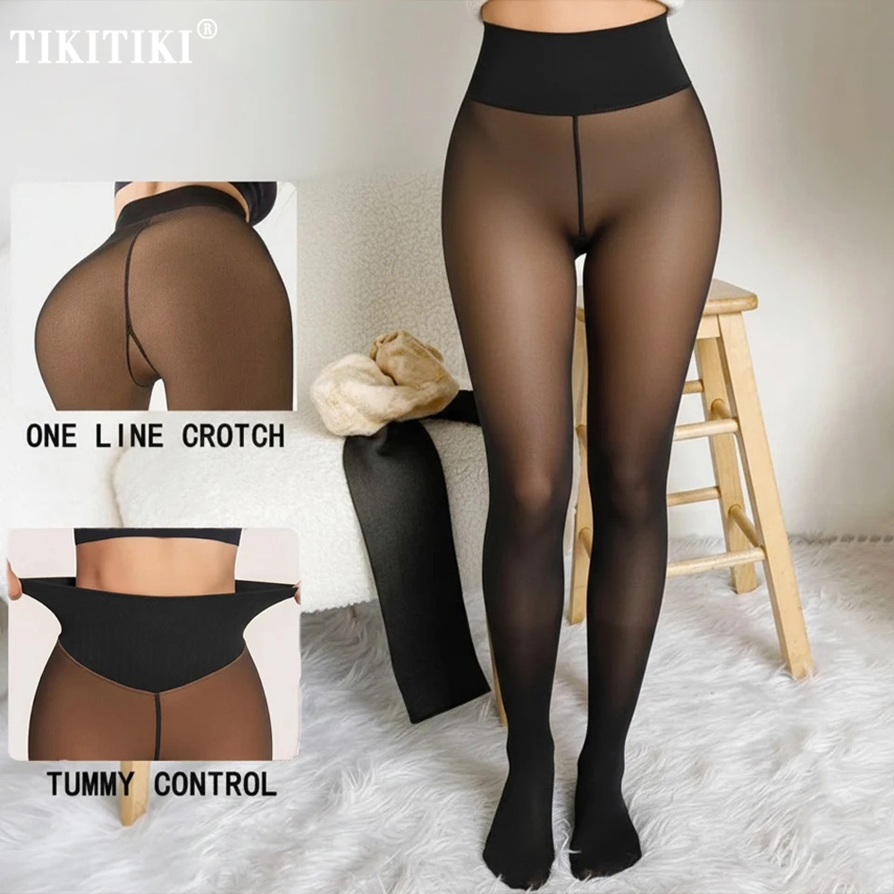 Tights Pantyhose Sheer - One Seam Fleece Lined Tights Women