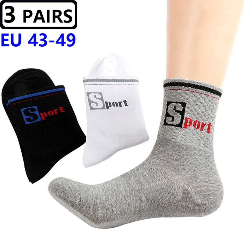 3 Pairs/Pack Big Large Socks E - Cotton Crew Sock Pack review and price
