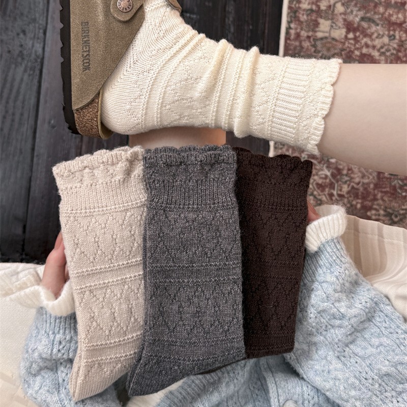 1 Pair Milky White Lace Trim M - Boot Sock Slouchy review and price