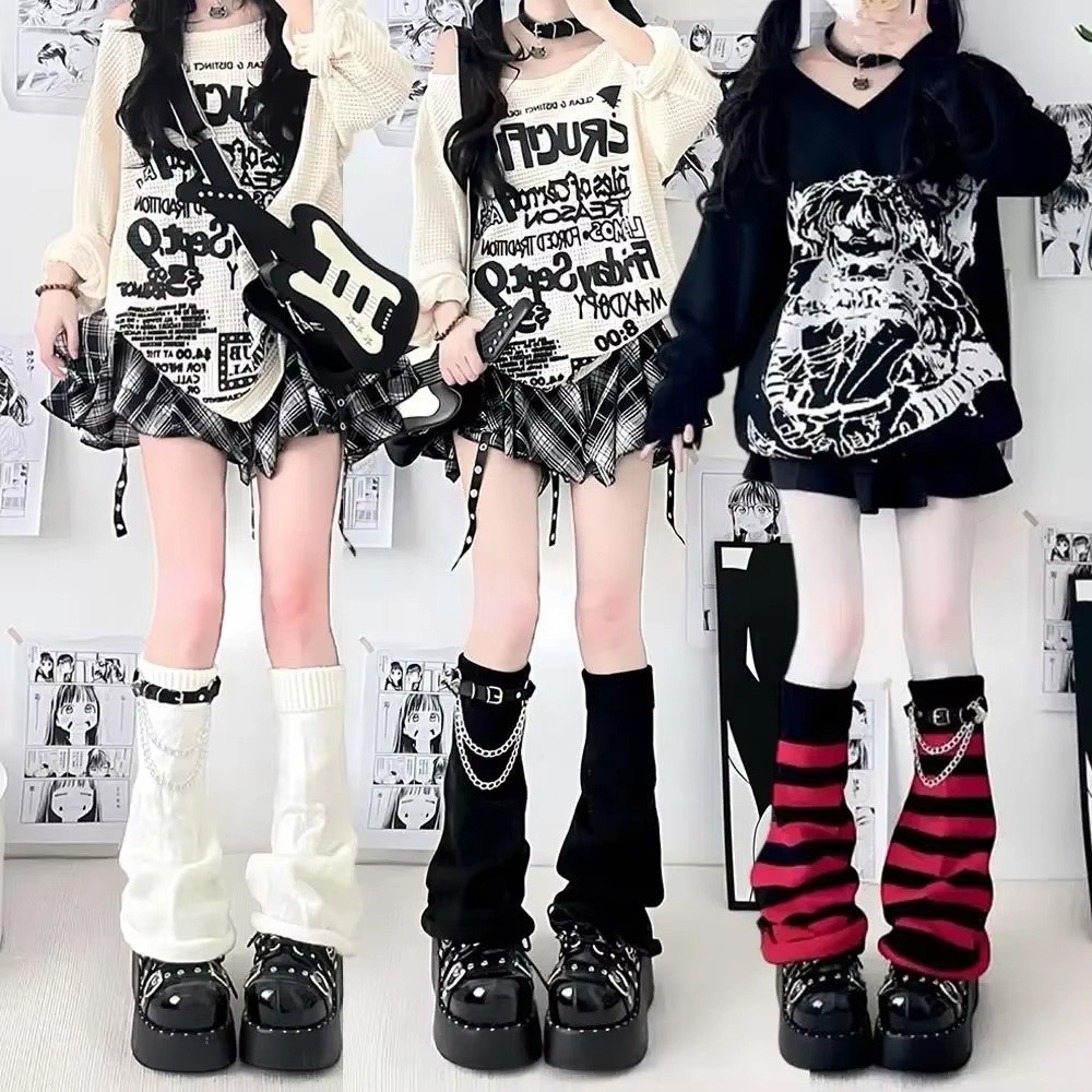Gothic Harajuku Knit Leg Warme - Boot Sock Slouchy review and price